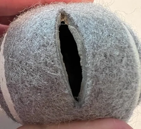 Gray new precut tennis ball